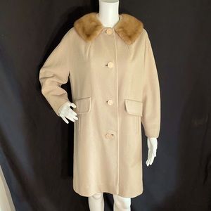 Vintage Wool Coat with Fur Collar